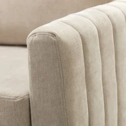 Beige Velvet Channel Stitch Accent Chair-Kirkland's Home Best Sale