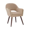 Beige Velvet Curved Open Back Dining Chair-Kirkland's Home Sale