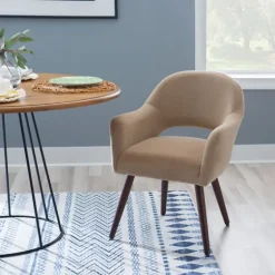 Beige Velvet Curved Open Back Dining Chair-Kirkland's Home Sale