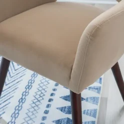 Beige Velvet Curved Open Back Dining Chair-Kirkland's Home Sale