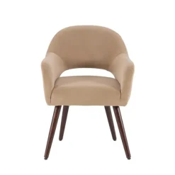 Beige Velvet Curved Open Back Dining Chair-Kirkland's Home Sale