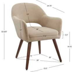 Beige Velvet Curved Open Back Dining Chair-Kirkland's Home Sale