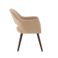 Beige Velvet Curved Open Back Dining Chair-Kirkland's Home Sale