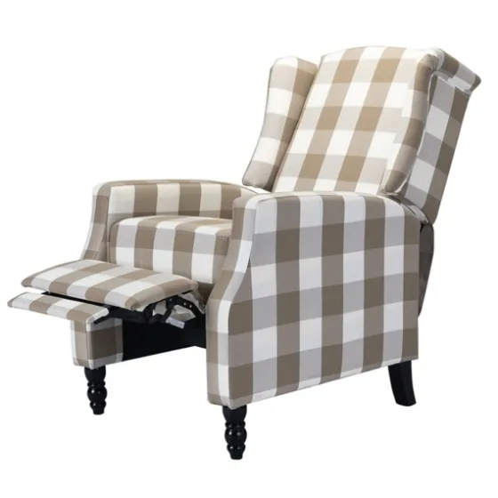 Beige Windowpane Plaid Recliner-Kirkland's Home Cheap