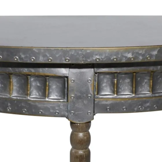 Beige Wood And Metal Half Moon Console Table-Kirkland's Home Cheap