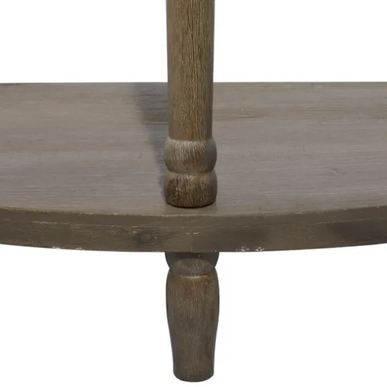 Beige Wood And Metal Half Moon Console Table-Kirkland's Home Cheap