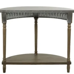 Beige Wood And Metal Half Moon Console Table-Kirkland's Home Cheap