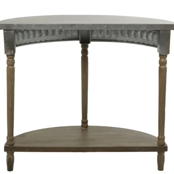 Beige Wood And Metal Half Moon Console Table-Kirkland's Home Cheap