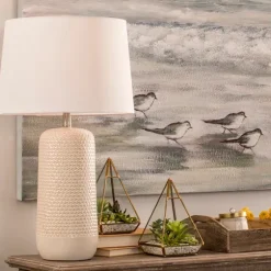 Beige Woven Ceramic Wicker Table Lamp-Kirkland's Home Store