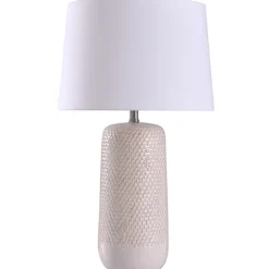 Beige Woven Ceramic Wicker Table Lamp-Kirkland's Home Store