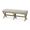 Beige Woven Leather X-Base Bench-Kirkland's Home Flash Sale