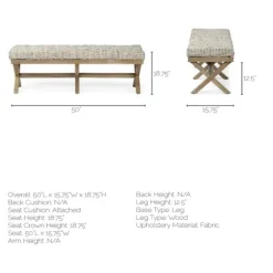 Beige Woven Leather X-Base Bench-Kirkland's Home Flash Sale