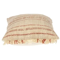 Beige Woven Red Stripes Lumbar Pillow-Kirkland's Home Best Sale