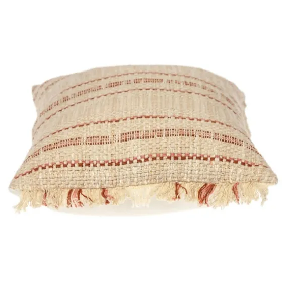 Beige Woven Red Stripes Lumbar Pillow-Kirkland's Home Best Sale