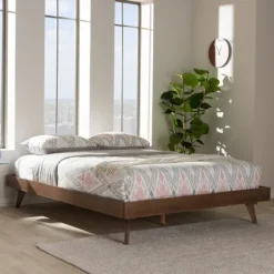 Benjamin Walnut Tapered Leg King Bed Frame-Kirkland's Home Clearance