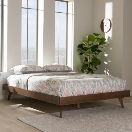 Benjamin Walnut Tapered Leg King Bed Frame-Kirkland's Home Clearance