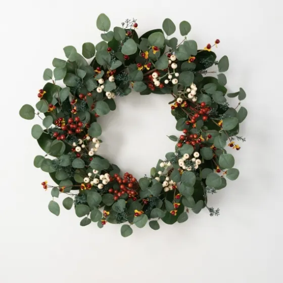Berry Trio And Eucalyptus Christmas Wreath, 24 In.-Kirkland's Home Hot