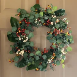 Berry Trio And Eucalyptus Christmas Wreath, 24 In.-Kirkland's Home Hot