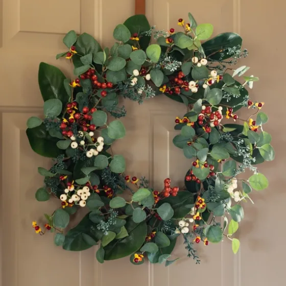 Berry Trio And Eucalyptus Christmas Wreath, 24 In.-Kirkland's Home Hot