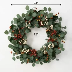 Berry Trio And Eucalyptus Christmas Wreath, 24 In.-Kirkland's Home Hot