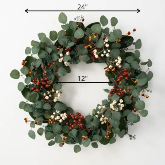 Berry Trio And Eucalyptus Christmas Wreath, 24 In.-Kirkland's Home Hot