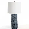 Berto Glazed Denim Floral Table Lamp-Kirkland's Home Cheap
