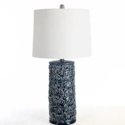 Berto Glazed Denim Floral Table Lamp-Kirkland's Home Cheap