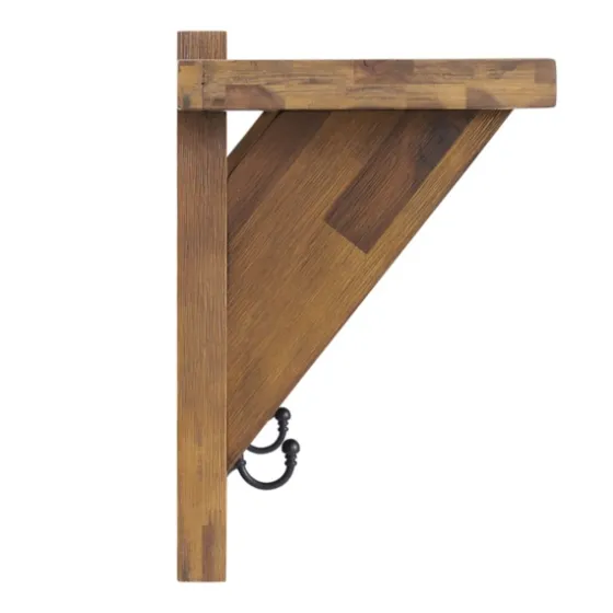 Beth Acacia Wood Wall Shelf With Hooks-Kirkland's Home New