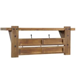 Beth Acacia Wood Wall Shelf With Hooks-Kirkland's Home New