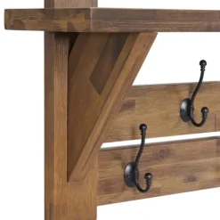 Beth Acacia Wood Wall Shelf With Hooks-Kirkland's Home New