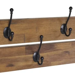 Beth Acacia Wood Wall Shelf With Hooks-Kirkland's Home New