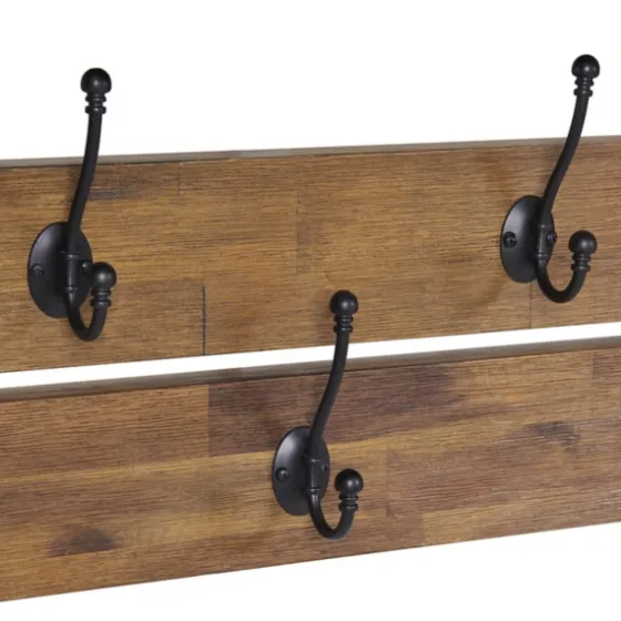 Beth Acacia Wood Wall Shelf With Hooks-Kirkland's Home New