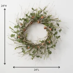 Birch And Eucalyptus Pod Wreath-Kirkland's Home Fashion