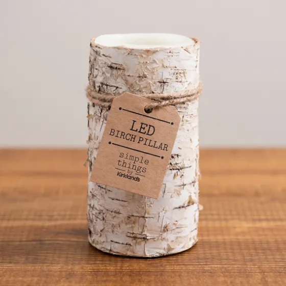 Birch Bark Led Pillar Candle, 6 In.-Kirkland's Home Flash Sale