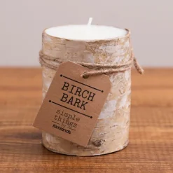 Birch Bark Pillar Candle, 4 In.-Kirkland's Home Cheap
