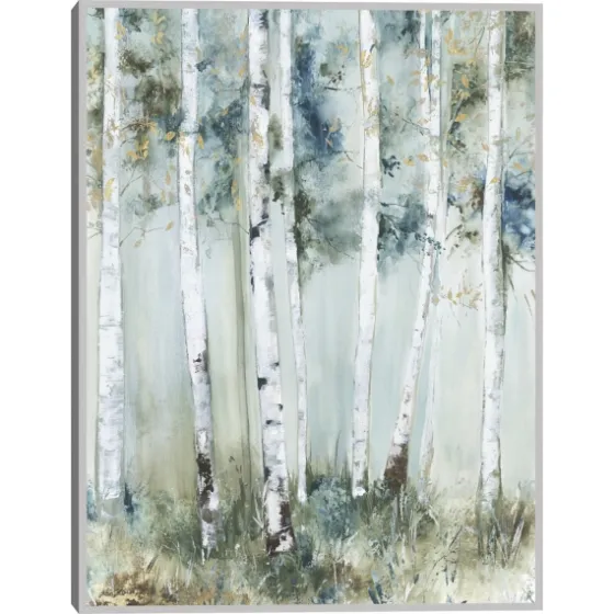 Birch Blue Forest Framed Canvas Art Print-Kirkland's Home Hot