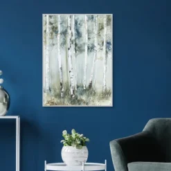 Birch Blue Forest Framed Canvas Art Print-Kirkland's Home Hot