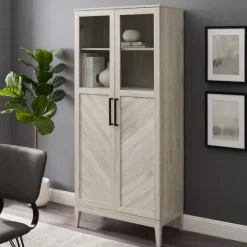 Birch Chevron Wooden Storage Cabinet-Kirkland's Home New