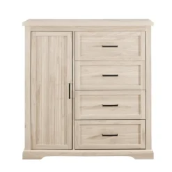 Birch Grooved 4-Drawer Dresser With Wardrobe-Kirkland's Home Store