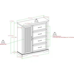 Birch Grooved 4-Drawer Dresser With Wardrobe-Kirkland's Home Store
