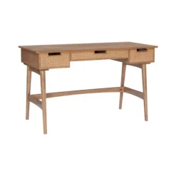 Birch Wood And Rattan Desk-Kirkland's Home Cheap