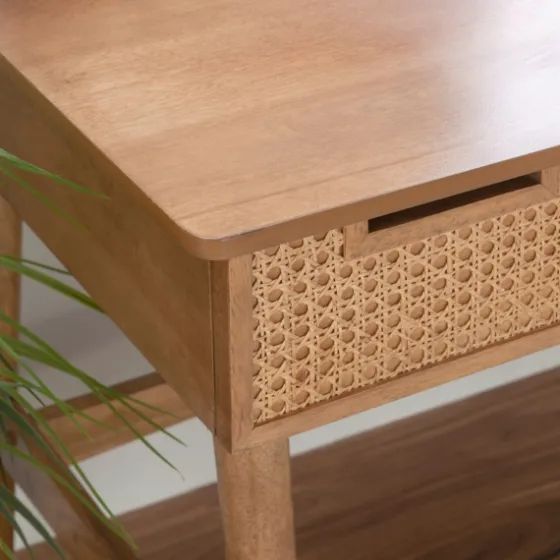 Birch Wood And Rattan Desk-Kirkland's Home Cheap