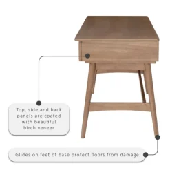 Birch Wood And Rattan Desk-Kirkland's Home Cheap