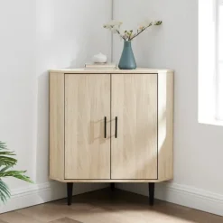 Birch Wood Finish Corner Cabinet-Kirkland's Home Clearance