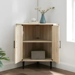 Birch Wood Finish Corner Cabinet-Kirkland's Home Clearance