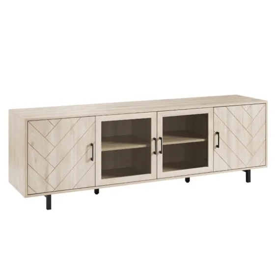 Birch Wood Herringbone 4-Door Tv Stand-Kirkland's Home Cheap