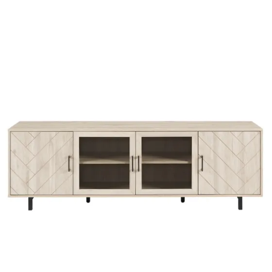 Birch Wood Herringbone 4-Door Tv Stand-Kirkland's Home Cheap