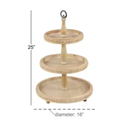Birch Wood 3-Tiered Tray-Kirkland's Home Cheap