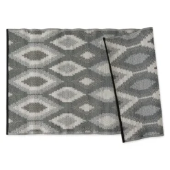 Black & Gray Diamond Stripe Outdoor Area Rug, 4X6-Kirkland's Home New