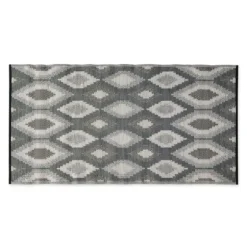 Black & Gray Diamond Stripe Outdoor Area Rug, 4X6-Kirkland's Home New